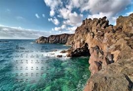 2017年5月壮阔的山水风景高清桌面日历壁纸