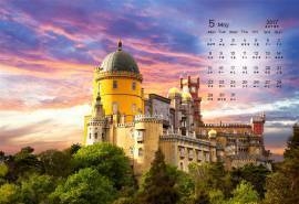 2017年5月经典唯美山水风景高清桌面日历壁纸