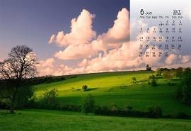 2017年6月唯美的山水风景高清桌面日历壁纸