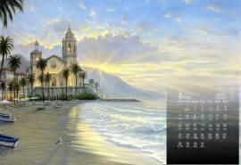 2017年8月唯美的海边风景高清日历壁纸