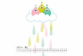 2017年9月可爱卡通风格清新桌面日历壁纸
