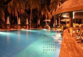 2017年10月马尔代夫唯美海边风景高清日历壁纸