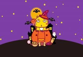 哈咪猫2017万圣节可爱卡通桌面壁纸