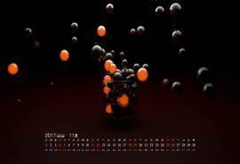 2017年11月简约风格抽象艺术设计高清日历壁纸