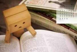 2017年11月纸盒人阿楞可爱图片日历壁纸