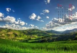 2017年11月绿色山水风景日历图片壁纸