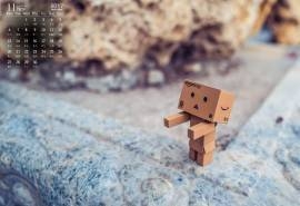 2017年11月纸盒人可爱静物图片日历壁纸