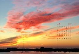 2017年12月小清新海边风景图片高清日历壁纸