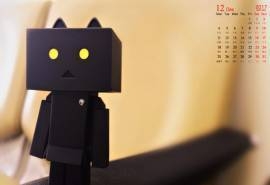 2017年12月纸盒人静物创意图片日历壁纸