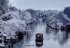 扬州瘦西湖唯美冬日雪景高清壁纸