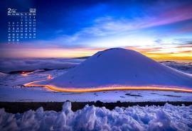 2018年2月唯美凛冬雪景图片高清日历壁纸