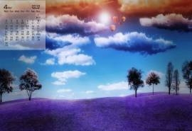 2018年4月海滩风景摄影图片日历壁纸