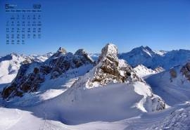 2018年5月冬日唯美雪景图片日历壁纸