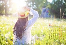 2018年9月唯美背影日历图片桌面壁纸