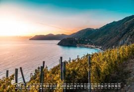 2018年10月蓝色大海日历图片壁纸