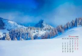 2018年11月唯美纯净雪景高清日历壁纸