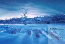 2018年12月唯美冬日雪景高清日历壁纸