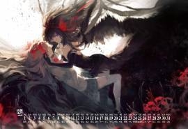 2018年12月唯美动漫少女日历壁纸