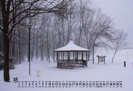 2018年12月唯美冬季雪景日历壁纸