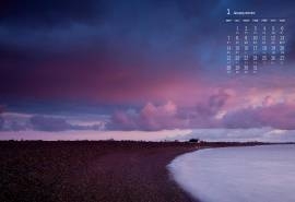 2019年1月唯美海边风景日历壁纸