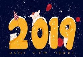 2019年猪年快乐创意桌面壁纸