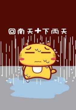 哈咪猫下雨天文字创意图片手机壁纸