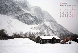 2019年3月唯美冬日雪景图片日历壁纸