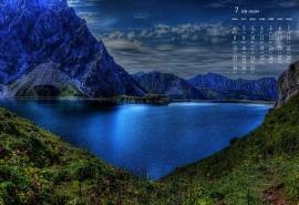 2019年7月唯美山水风景日历壁纸