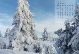 2019年7月唯美雪景图片日历壁纸