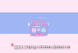 2019年9月可爱小清新卡通桌面日历壁纸