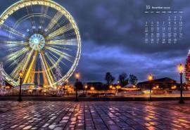 2019年11月唯美摩天轮风景日历壁纸