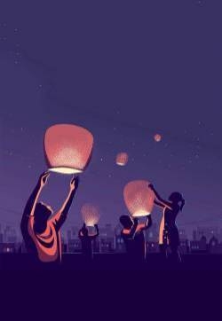 唯美意境插画手机壁纸