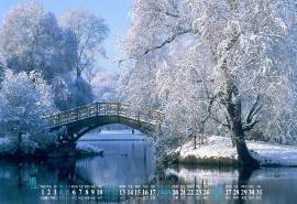 2020年1月唯美冬季雪景日历壁纸