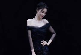 angelababy薄纱长裙性感高清桌面壁纸