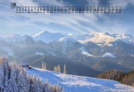 2020年3月清新唯美雪景日历壁纸