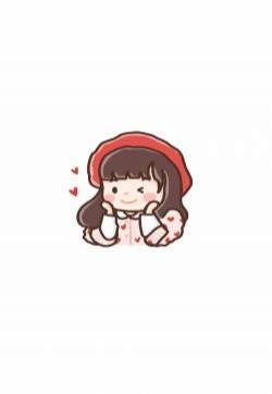 可爱卡通小女生手绘图片手机壁纸