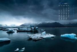 2020年4月银装素裹的雪景风光日历壁纸