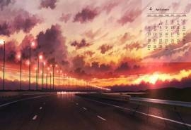 2020年4月唯美意境动漫插画日历壁纸