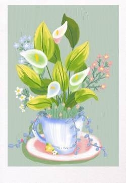 小清新治愈花束油画手机壁纸