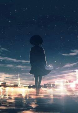 星空下唯美背影手机壁纸