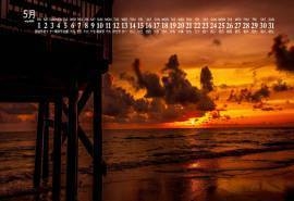 2020年5月唯美海滩风景日历壁纸