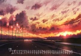 2020年7月唯美意境动漫插画日历壁纸