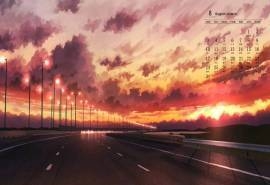 2020年8月唯美意境动漫插画日历壁纸