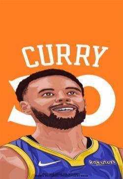 NBA巨星库里创意手绘高清手机壁纸