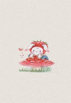 萌系可爱小兔子插画高清手机壁纸 ​​​​