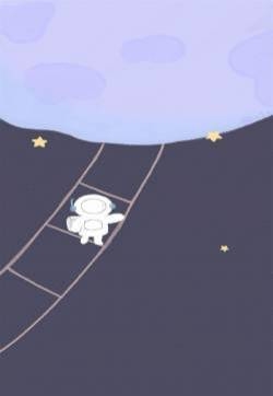 可爱卡通太空人插画高清手机壁纸 ​​​​