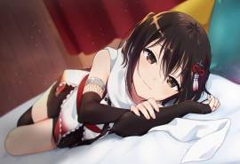 动漫美女性感插画桌面壁纸