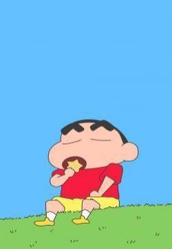 蜡笔小新蓝色主题手绘卡通壁纸