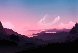 清新唯美风景手绘插画桌面壁纸