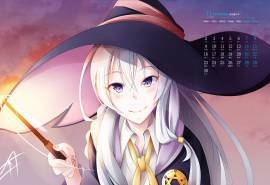 2020年11月性感俏皮动漫少女日历壁纸